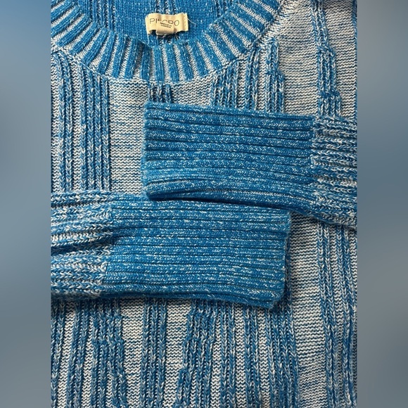 PILCRO Anthropologie Blue Striped Knit Sweater High Low Hem Women’s Medium - Picture 6 of 13